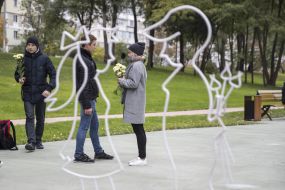 Couple standing in the park