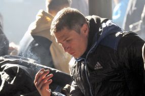 A conscript with a cigarette