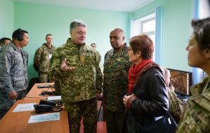 Petro Poroshenko, Vincent Stewart and Marie Jovanovic