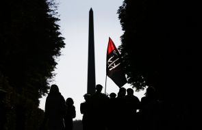 Flower laying ceremony at the Tomb of the Unknown Soldier