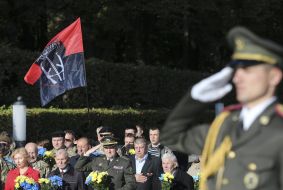 Flower laying ceremony at the Tomb of the Unknown Soldier
