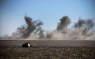 Tank at a military training ground