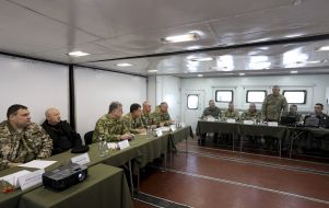 Operational meeting in the headquarters of the exercises