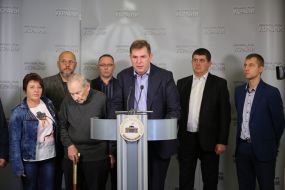 People's deputies during the briefing