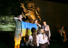 Reservoirs near the monument ZUNR