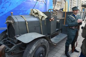Reenactors in the uniform of the Galician army