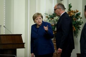 Andrey Paruby and Angela Merkel