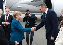 Vitali Klitschko and Angela Merkel