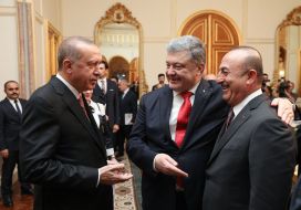 Petro Poroshenko, Recep Tayyip Erdogan, Mevlut Cavusoglu