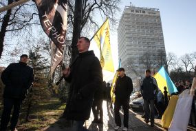 Акція власників автомобілів на єврономерах біля ВРУ