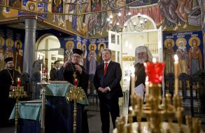 Petro Poroshenko and Archbishop Leo