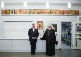 Petro Poroshenko and Archbishop Leo