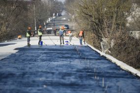 Ремонт моста через реку Тетерев