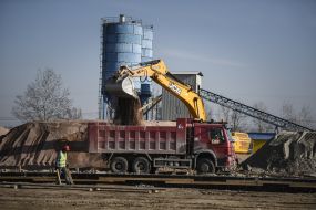 Special machinery at a concrete plant