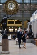 Йенс Столтенберг с супругой Ингрид Шулеруд  в музее Орсе