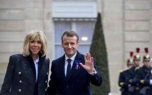Brigitte Macron and Emmanuel Macron 