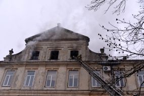 Пожар в здании Львовской областной больницы