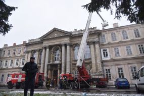 Пожар в здании Львовской областной больницы