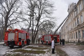Пожар в здании Львовской областной больницы
