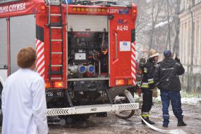 Пожар в здании Львовской областной больницы