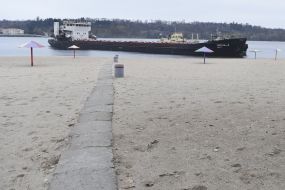 The cargo ship "Orel-3" on the shore