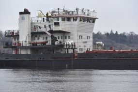 The cargo ship "Orel-3" on the shore