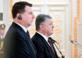 Петр Порошенко и Раймондс Вейонис