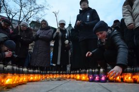 The action "Light a candle of memory" in Lviv