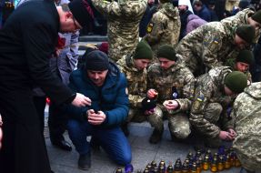 The action "Light a candle of memory" in Lviv