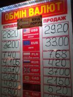 Стенд с курсом валют