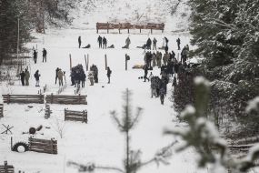 Участники военной подготовки Национальных дружин на полигоне