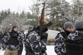 Участники подготовки Национальных дружин на полигоне