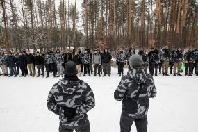 Участники подготовки Национальных дружин на полигоне