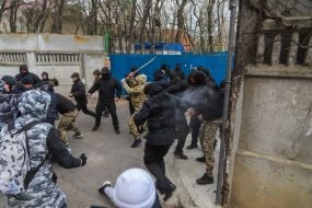 Conflict near the construction site on the Gagarinsky plateau in Odessa