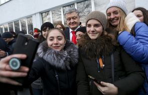 Petro Poroshenko during a meeting with students