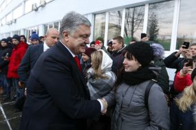 Petro Poroshenko during a meeting with students