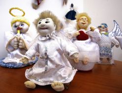 Toy angels at the residence of St. Nicholas