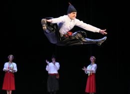 Artists of the Kutaisi Ensemble perform a Hopak