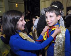 Children in Kharkiv synagogue