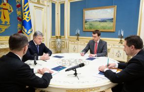 Vitaly Kovalchuk, Petro Poroshenko, Vladimir Omelyan and Igor Smilyansky