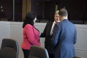 Ivanna Klimpush-Tsintsadze, Valdis Dombrovskis and Petro Poroshenko