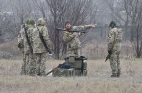 The shooting practice of the territorial defense brigade in the Zaporizhzhya region