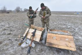 The shooting practice of the territorial defense brigade in the Zaporizhzhya region