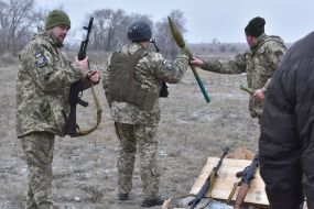 The shooting practice of the territorial defense brigade in the Zaporizhzhya region