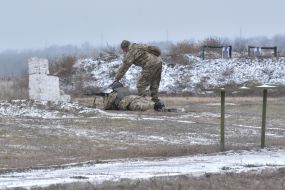 The shooting practice of the territorial defense brigade in the Zaporizhzhya region