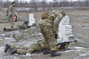 The shooting practice of the territorial defense brigade in the Zaporizhzhya region