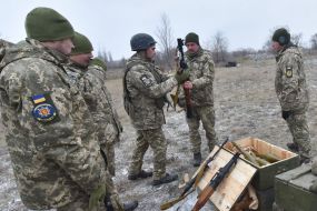 The shooting practice of the territorial defense brigade in the Zaporizhzhya region