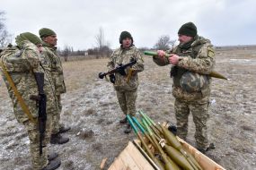 The shooting practice of the territorial defense brigade in the Zaporizhzhya region