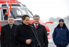 Arsen Avakov, Mathieu Louvo and Petro Poroshenko