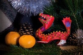 Mandarins and New Year's toy